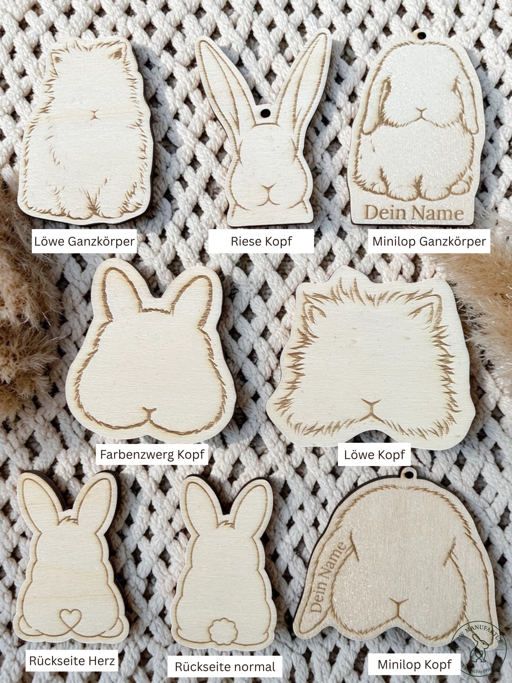 Kaninchen Deko aus Holz - Kontur