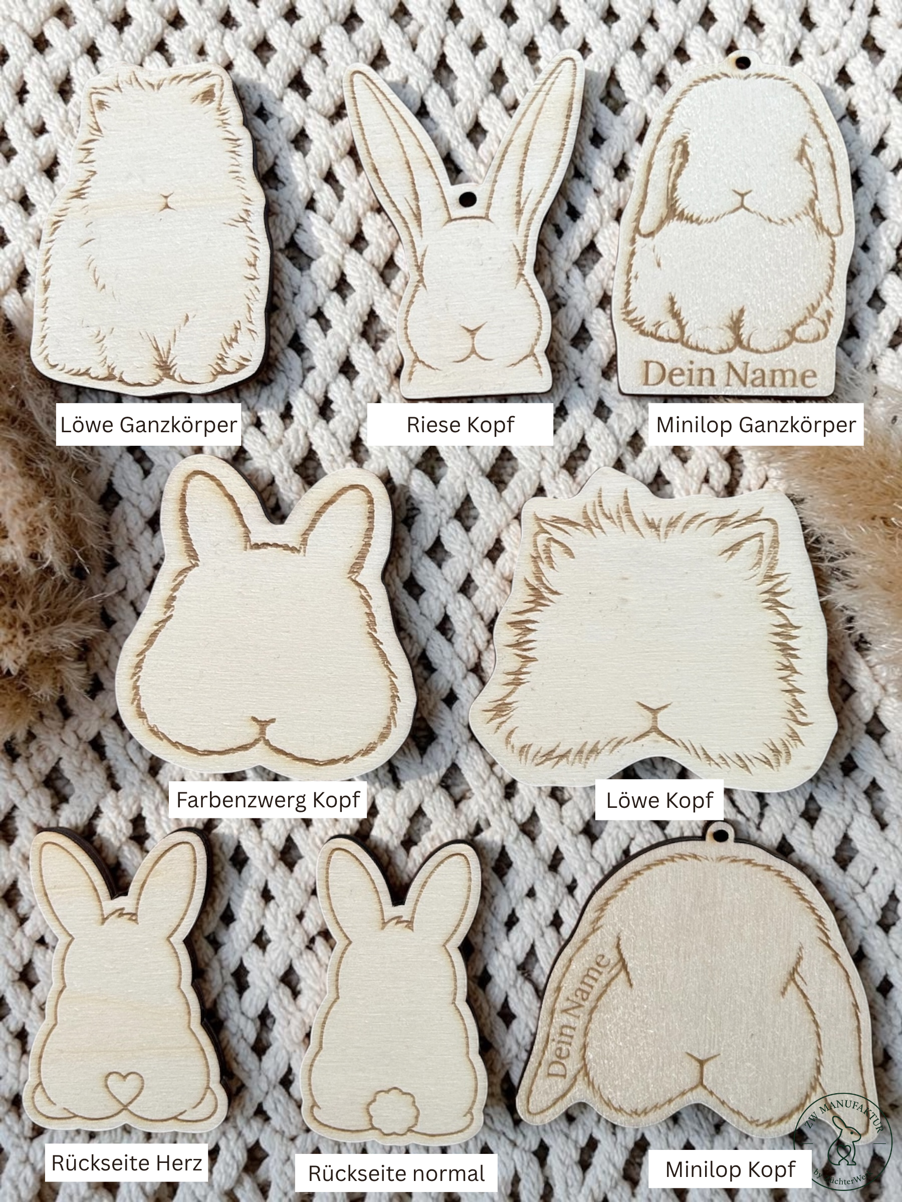 Kaninchen Deko aus Holz - Kontur