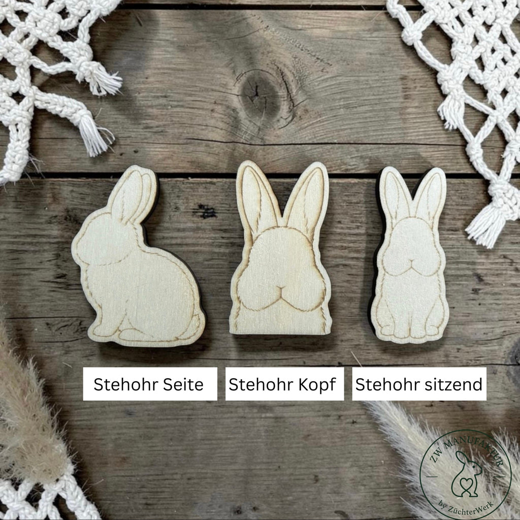 Kaninchen Deko aus Holz - Kontur