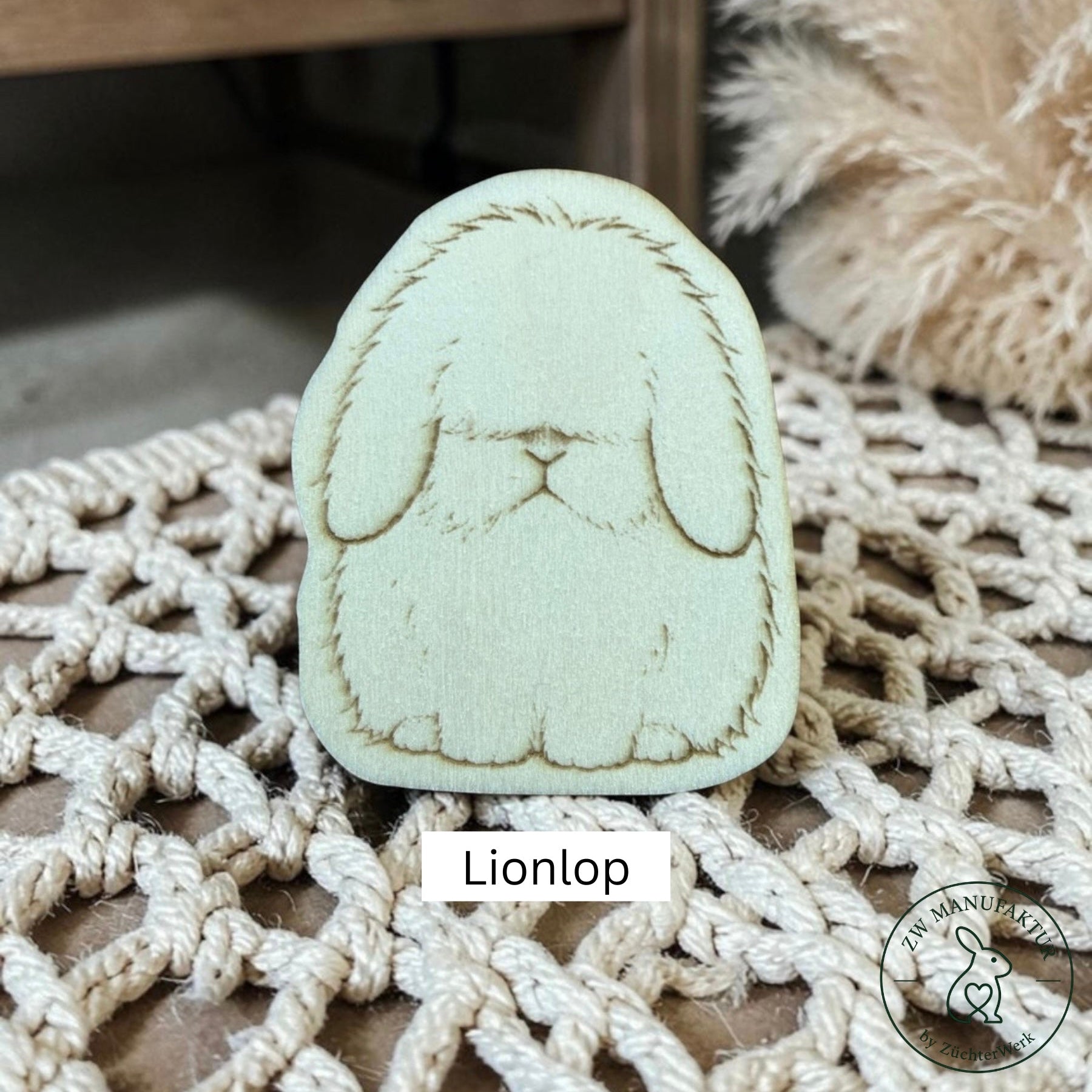 Kaninchen Deko aus Holz - Kontur